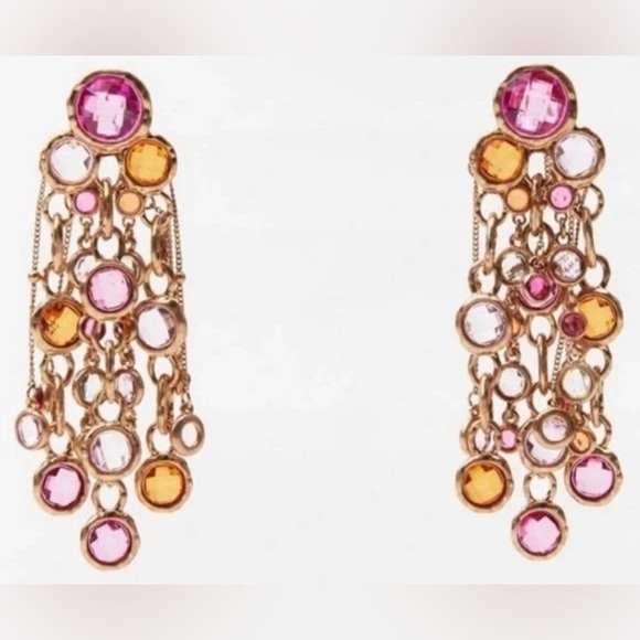 Zara Crystal Pastel Waterfall Earrings - Picture 6 of 11